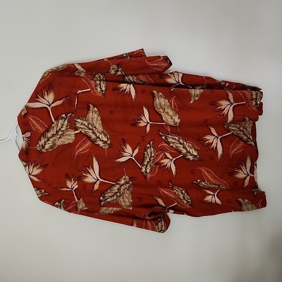 Paradise Collection Cezani 100% silk birds of paradise men's XL button up shirt - Picture 7 of 7